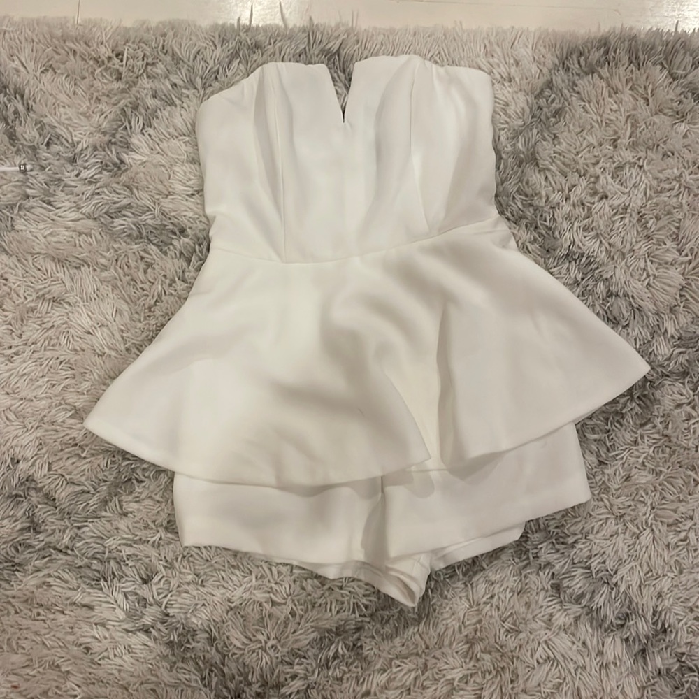 white strapless romper barely worn